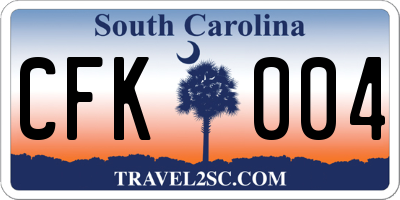SC license plate CFK004