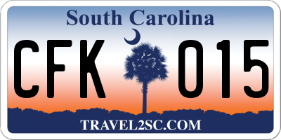 SC license plate CFK015