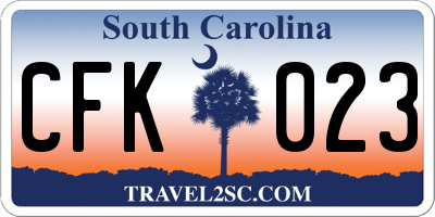 SC license plate CFK023