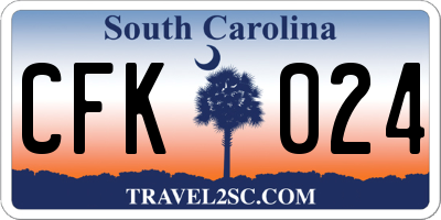SC license plate CFK024