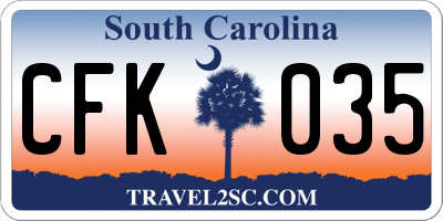 SC license plate CFK035
