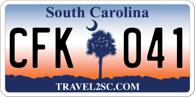 SC license plate CFK041