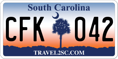 SC license plate CFK042