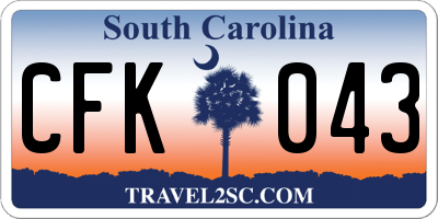 SC license plate CFK043