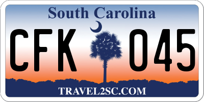 SC license plate CFK045
