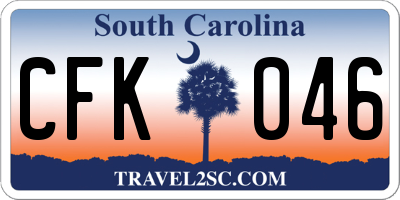 SC license plate CFK046