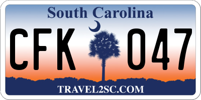 SC license plate CFK047