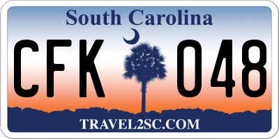 SC license plate CFK048