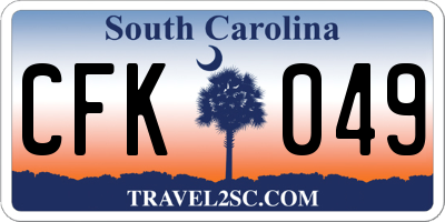 SC license plate CFK049