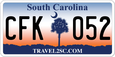 SC license plate CFK052