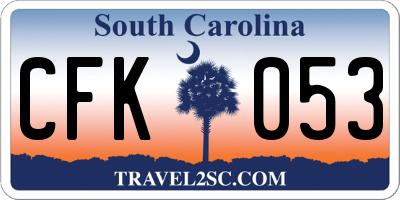 SC license plate CFK053