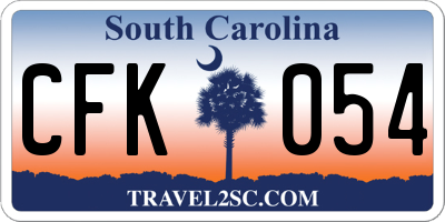 SC license plate CFK054