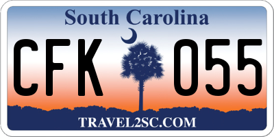 SC license plate CFK055