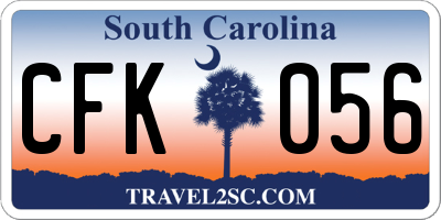 SC license plate CFK056