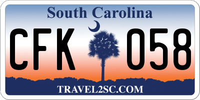 SC license plate CFK058