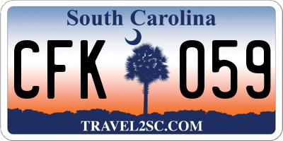 SC license plate CFK059