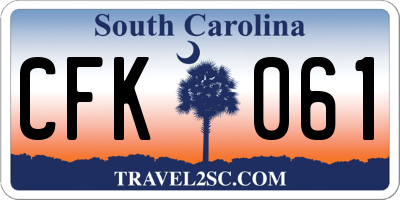 SC license plate CFK061