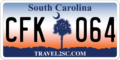 SC license plate CFK064