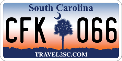 SC license plate CFK066