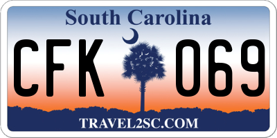 SC license plate CFK069