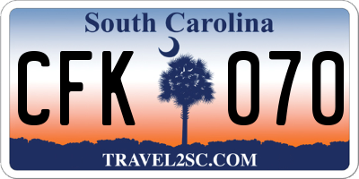 SC license plate CFK070