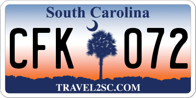 SC license plate CFK072