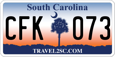 SC license plate CFK073