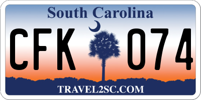 SC license plate CFK074