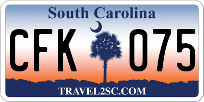 SC license plate CFK075
