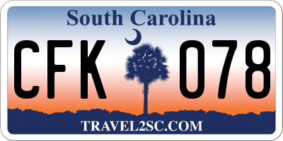 SC license plate CFK078