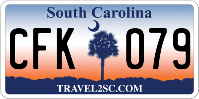 SC license plate CFK079