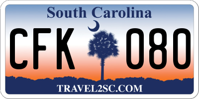 SC license plate CFK080