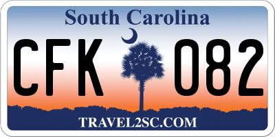 SC license plate CFK082