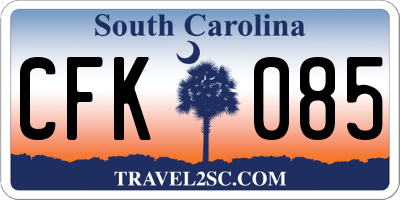 SC license plate CFK085