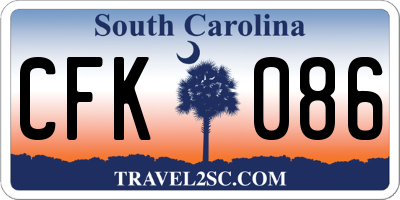 SC license plate CFK086