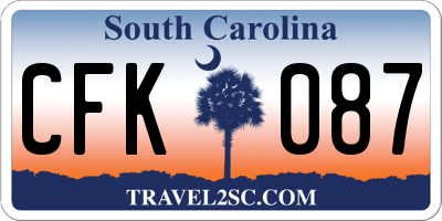 SC license plate CFK087