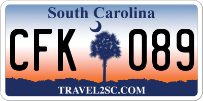 SC license plate CFK089