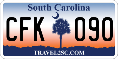 SC license plate CFK090