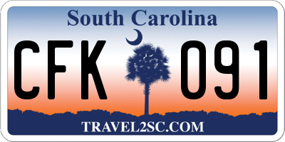SC license plate CFK091