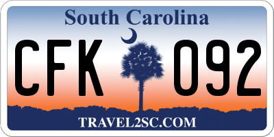 SC license plate CFK092