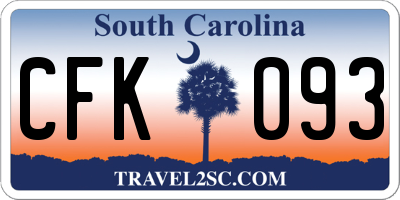 SC license plate CFK093