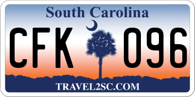 SC license plate CFK096