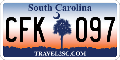SC license plate CFK097