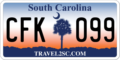 SC license plate CFK099