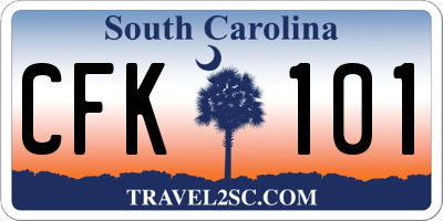 SC license plate CFK101