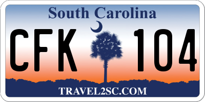 SC license plate CFK104