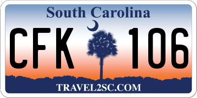 SC license plate CFK106