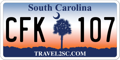 SC license plate CFK107