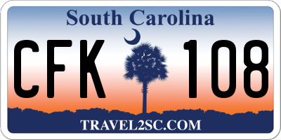 SC license plate CFK108
