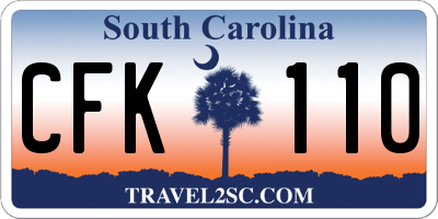 SC license plate CFK110